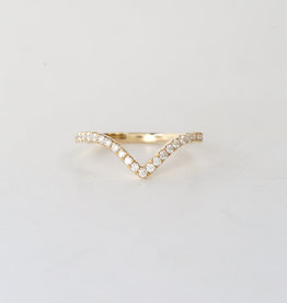 14k Yellow Gold 0.25ctw Diamond V Arch Contour Band (Size 7)