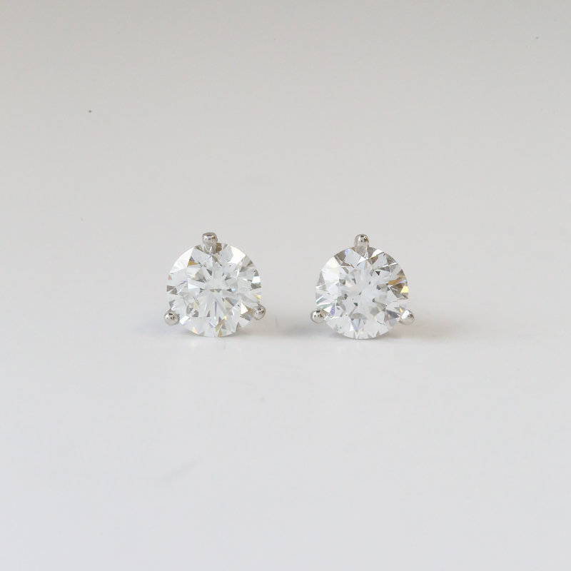 14ky 2ctw Lab RB Dia Studs - American Jewelry