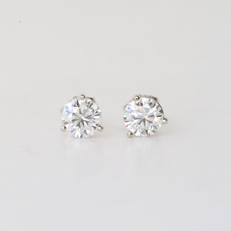 14k White Gold 1.42ctw Diamond G/SI Stud Earrings