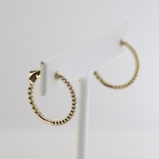 14k Yellow Gold .75ctw Round Diamond Inside Out Hoop Earrings