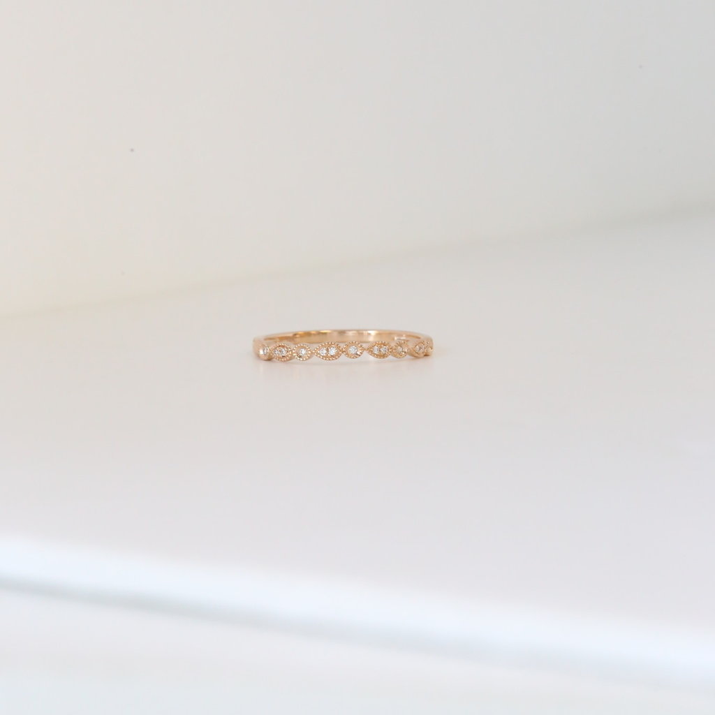 14K Rose Gold .03ctw Round Brilliant Diamond Band