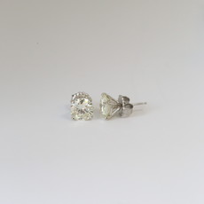 14K White Gold 3.61ct K-L/VS1 Round Diamond Martini Stud Earrings
