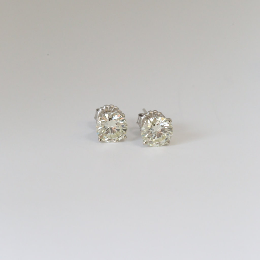 14K White Gold 3.61ct K-L/VS1 Round Diamond Martini Stud Earrings