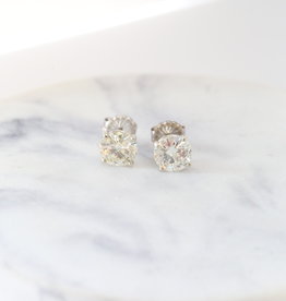 14K White Gold 3.04ct K/SI Round Diamond Martini Stud Earring