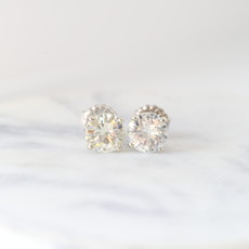 14K White Gold 3.04ct K/SI Round Diamond Martini Stud Earring