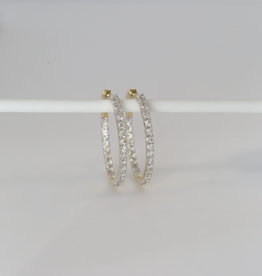 American Jewelry 10k Yellow Gold 1ctw Diamond Inside Out Hoop Earrings