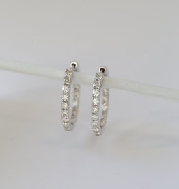 American Jewelry 14k White Gold 2ctw Round Brilliant Diamond Inside Out Hoop Earrings
