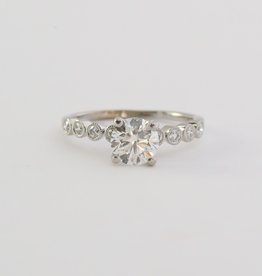 American Jewelry 14k White Gold 1.07ctw ( .99ctw I/VS2 Ctr) Round Brilliant Bezel Set Band Solitaire Engagement Ring (Size 6)