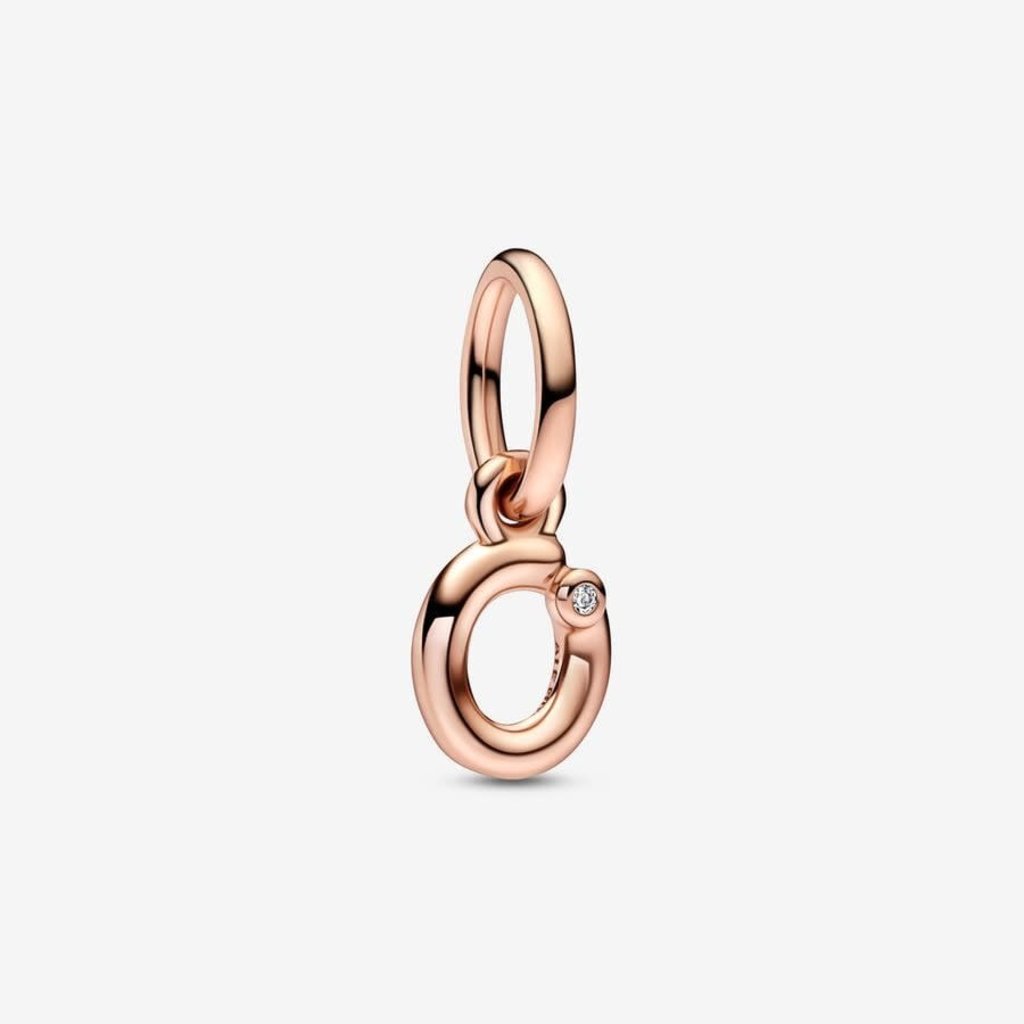 Pandora PANDORA Charm, Letter O Script Alphabet Dangle, 14k Rose Gold Plated