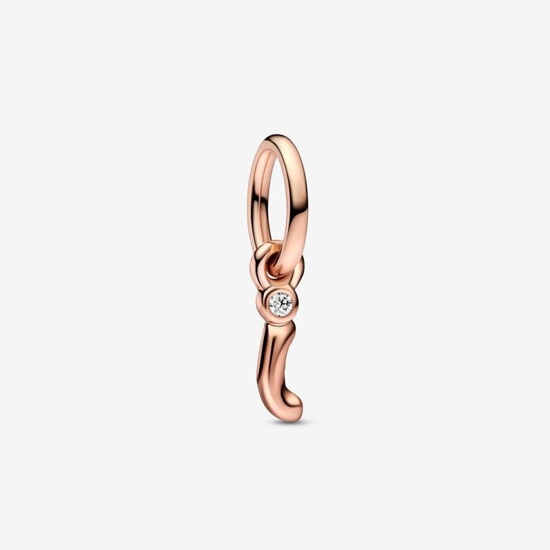 Pandora PANDORA Charm, Letter I Script Alphabet Dangle, 14k Rose Gold Plated