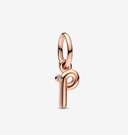 Pandora PANDORA Charm, Letter P Script Alphabet Dangle, 14k Rose Gold plated