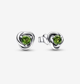 Pandora PANDORA Earrings, Spring Green Eternity Circle Stud, Green CZ
