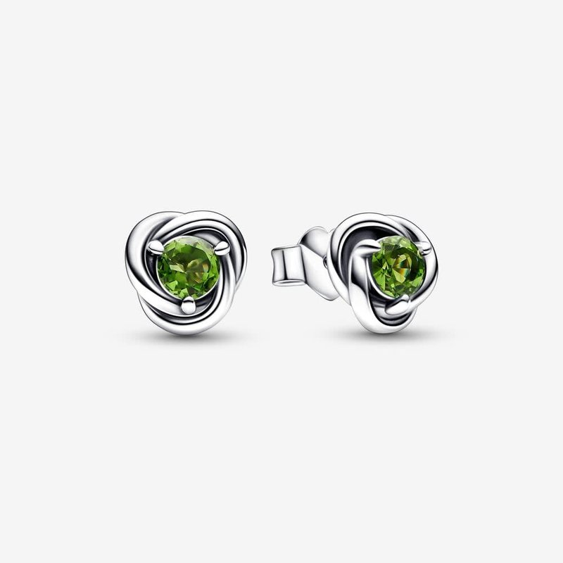 Pandora PANDORA Earrings, Spring Green Eternity Circle Stud, Green CZ