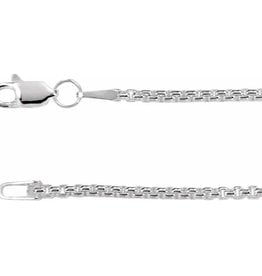 American Jewelry Sterling Silver 1.8mm Round Box Chain (16")
