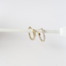 10k Yellow Gold 1/4ctw Round Brilliant Inside Out Hoop Earrings