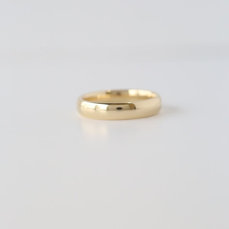 14k Yellow Gold 4mm Half Round Polished Band