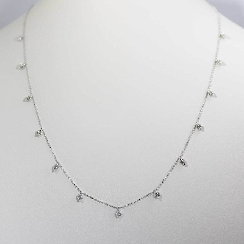 14k White Gold .85ctw Diamond Necklace