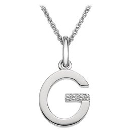 American Jewelry Sterling Silver Hot Diamonds G Initial Pendant