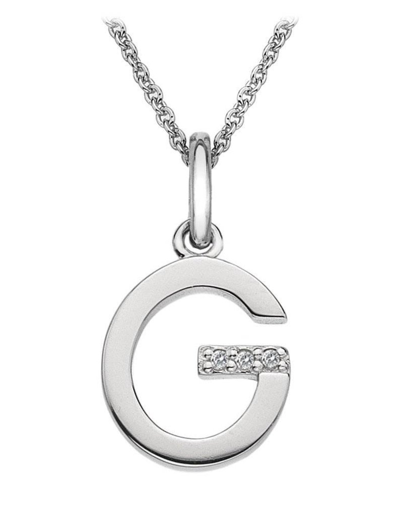 American Jewelry Sterling Silver Hot Diamonds G Initial Pendant ...