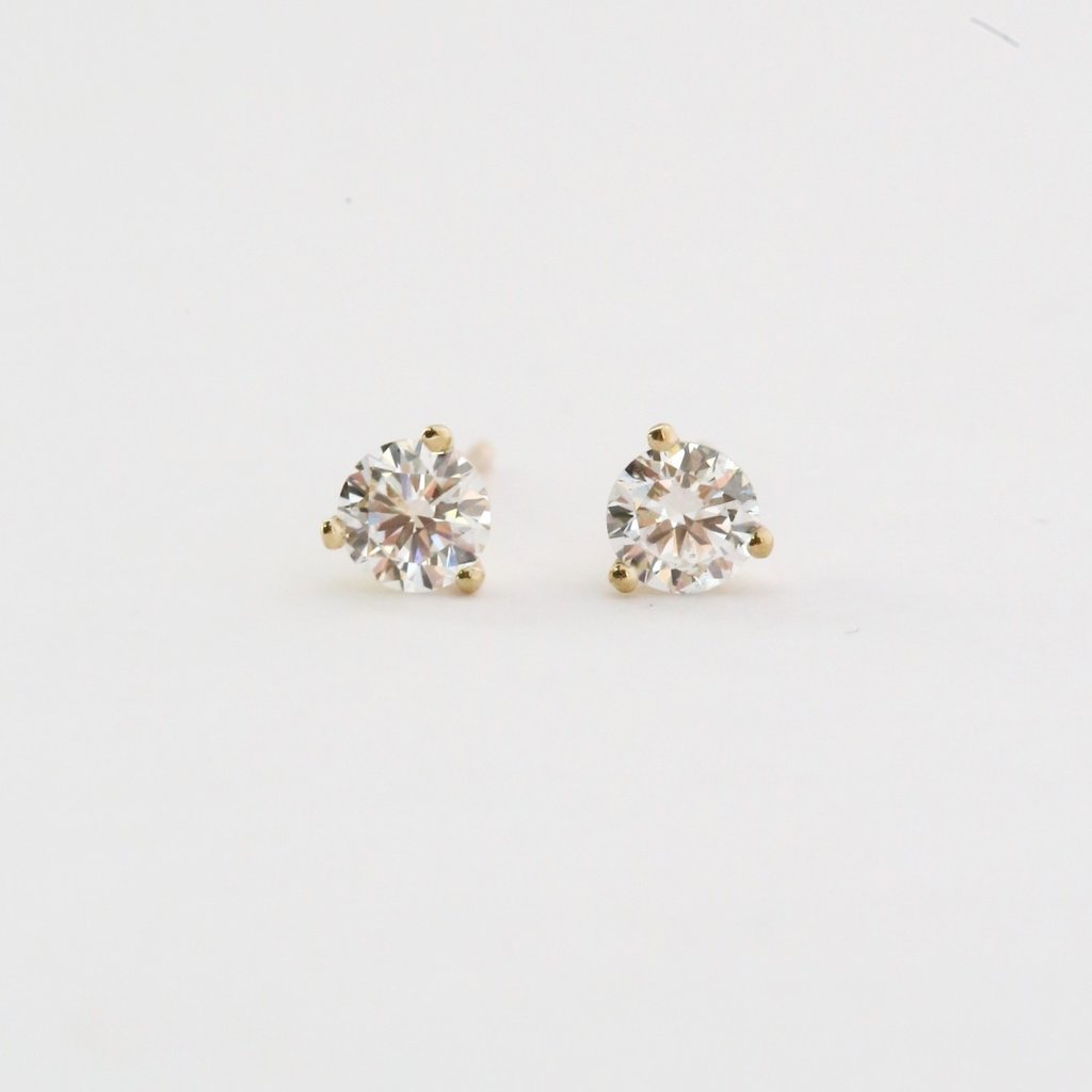 American Jewelry 14k Yellow Gold .50ctw Lab Grown Round Brilliant Diamond Martini Set Solitaire Stud Earrings