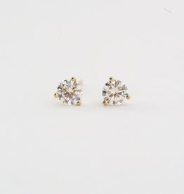 American Jewelry 14k Yellow Gold .50ctw Lab Grown Round Brilliant Diamond Martini Set Solitaire Stud Earrings