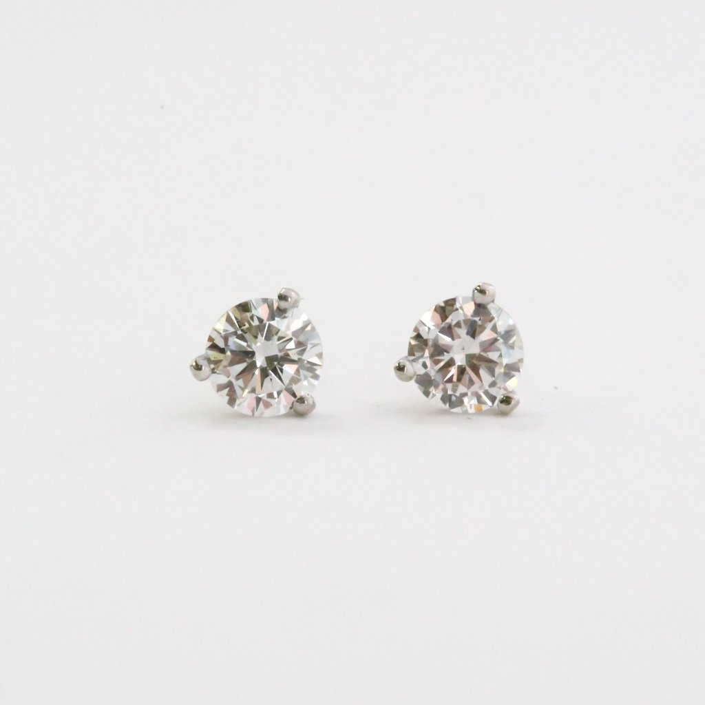American Jewelry 14k White Gold .50ctw Lab Grown Round Brilliant Diamond Martini Set Solitaire Stud Earrings
