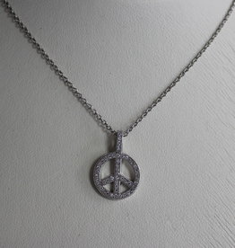 American Jewelry Sterling CZ Peace Necklace