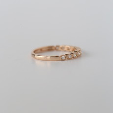 14k Rose Gold .18ctw Round Brilliant Diamond Milgrain Stackable Band