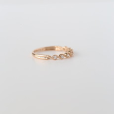 14k Rose Gold .15ctw Diamond Twisted Milgrain Stackable Band