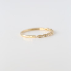 14k Yellow Gold .04ctw Diamond Dainty Stackable Band