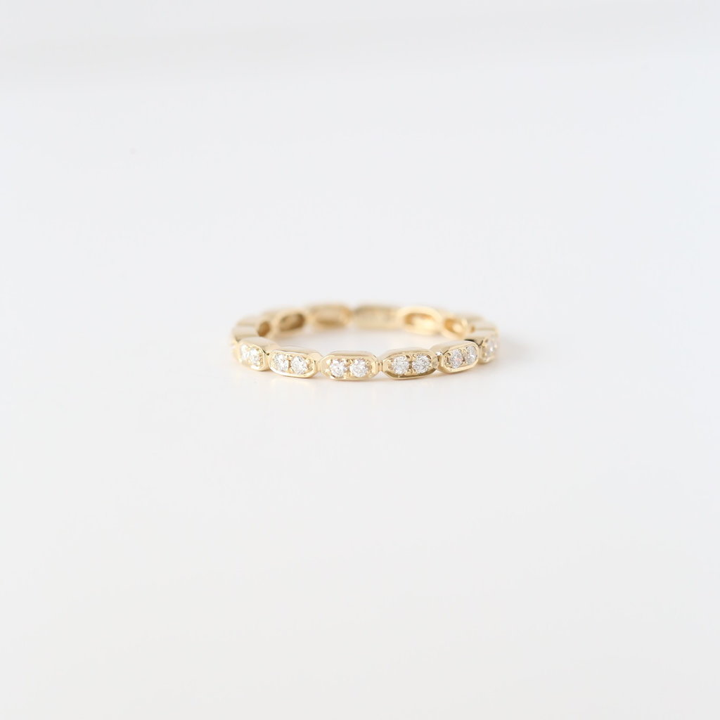 14k Yellow Gold .17ctw Diamond Stackable Band