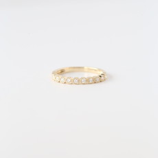 14k Yellow Gold .19ctw Diamond Milgrain Stackable Band