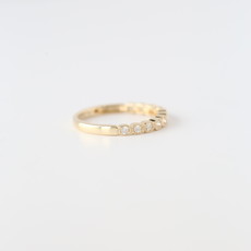 14k Yellow Gold .19ctw Diamond Milgrain Stackable Band