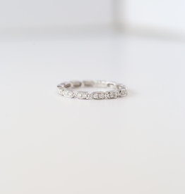 14k White Gold .17ctw Diamond Stackable Band