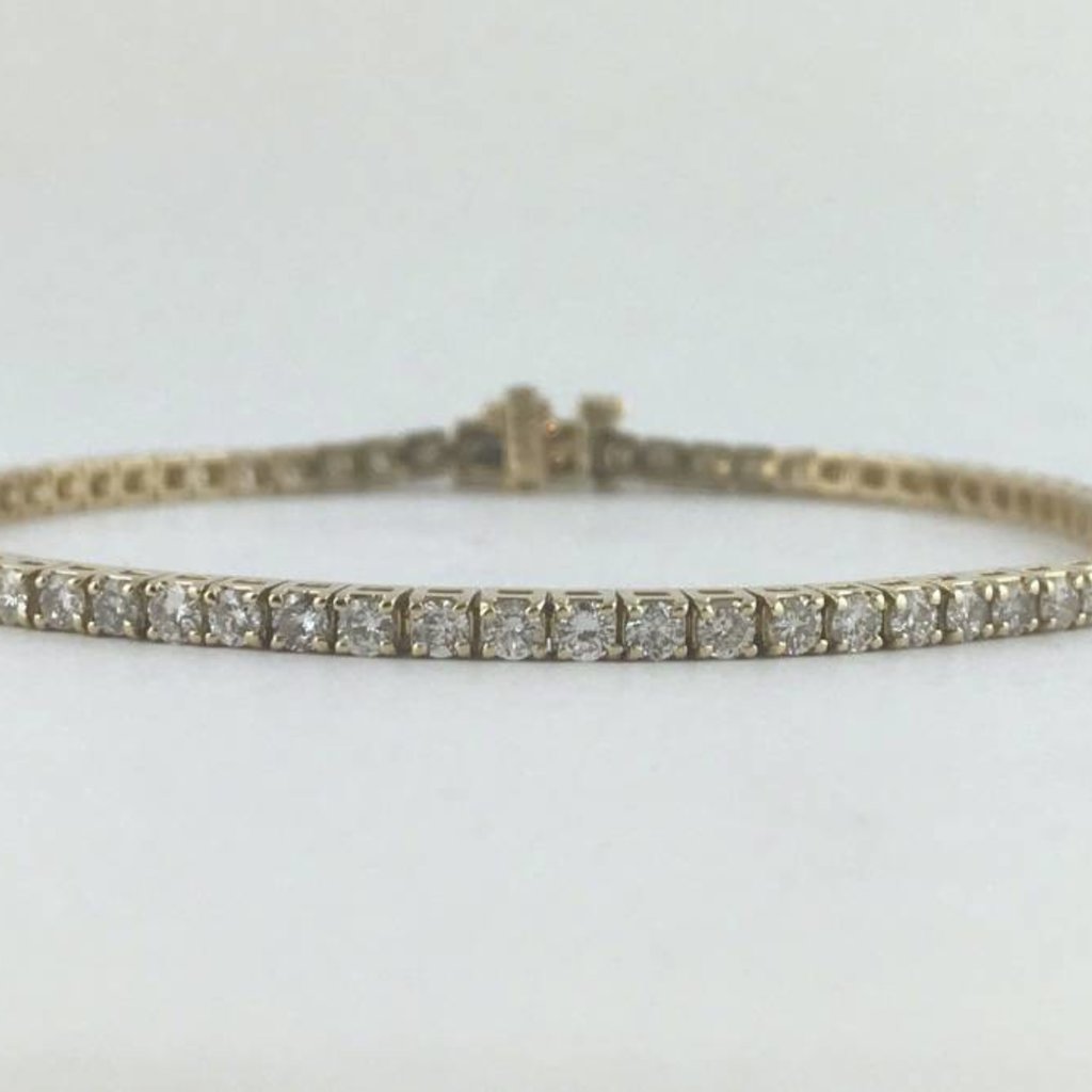 American Jewelry 14k Yellow Gold 3.00ctw Diamond Tennis Bracelet 7.5"