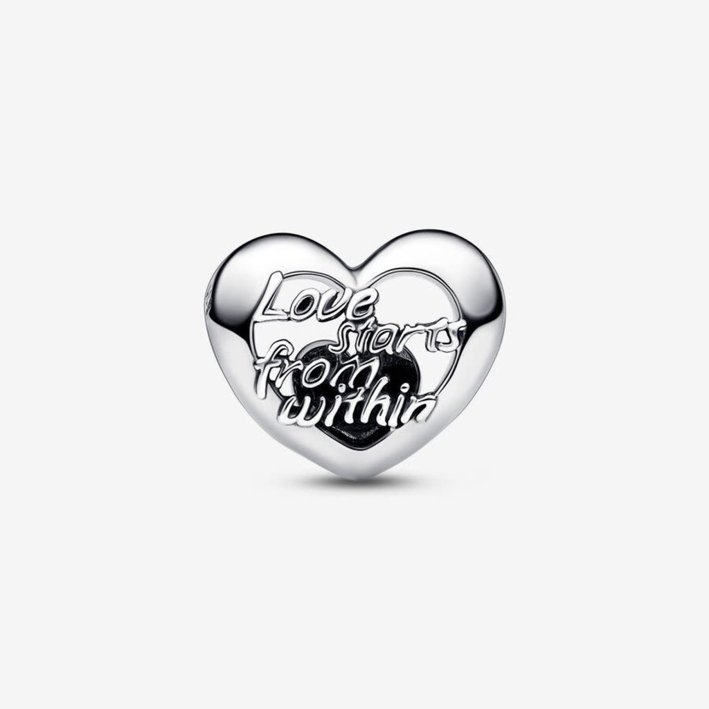 Pandora PANDORA Charm, Openwork Heart & Script