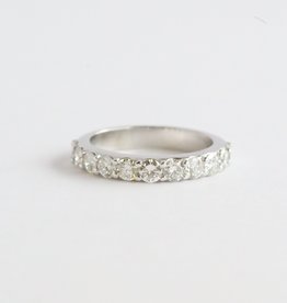 American Jewelry 14k White Gold 1ctw Round Diamond Dual Shared Prong Straight Wedding Anniversary Ring