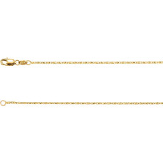 American Jewelry 14k Yellow Gold 1mm Raso Chain (20")