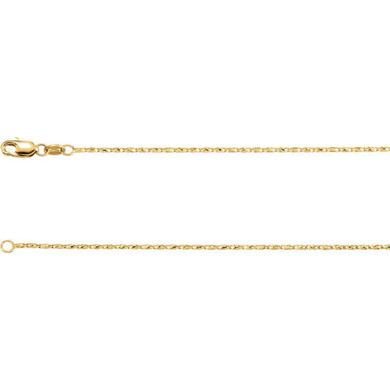 American Jewelry 14k Yellow Gold 1mm Raso Chain (20")