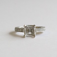 American Jewelry Platinum 1/2ctw Diamond Milgrain Ready to Set Engagement Ring Mounting