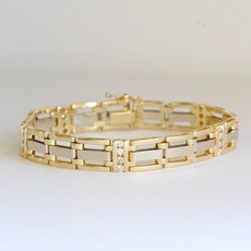American Jewelry 14k Yellow Gold .75ctw Diamond Link Bracelet (9")