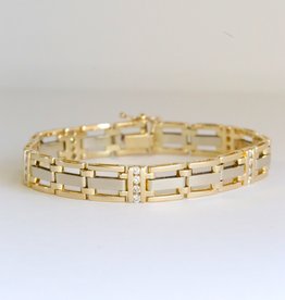 American Jewelry 14k Yellow Gold .75ctw Diamond Link Bracelet (9")