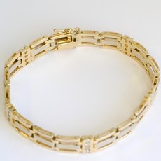 American Jewelry 14k Yellow Gold .75ctw Diamond Link Bracelet (9")