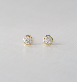 American Jewelry Gold Micro Diamond Bezel Stud Earrings