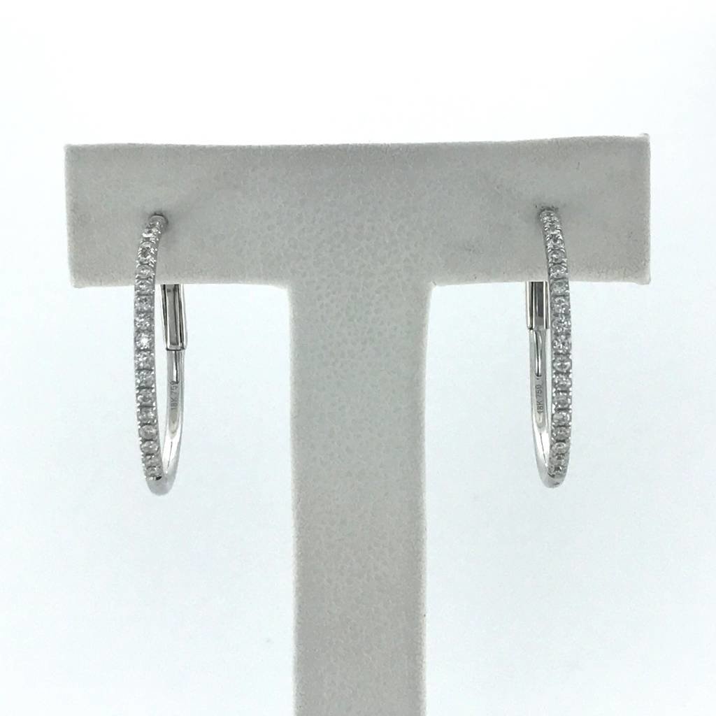 18k White Gold 0.36ctw Diamond Hoop Earrings