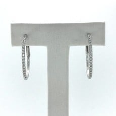 18k White Gold 0.36ctw Diamond Hoop Earrings