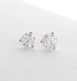 American Jewelry 14k White Gold 1ctw F/VS1 Lab Grown Round Brilliant Diamond Stud Earrings