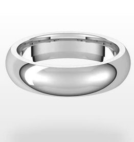 American Jewelry Platinum 5mm Polished Comfort Fit Gents Wedding Band (Size 9)