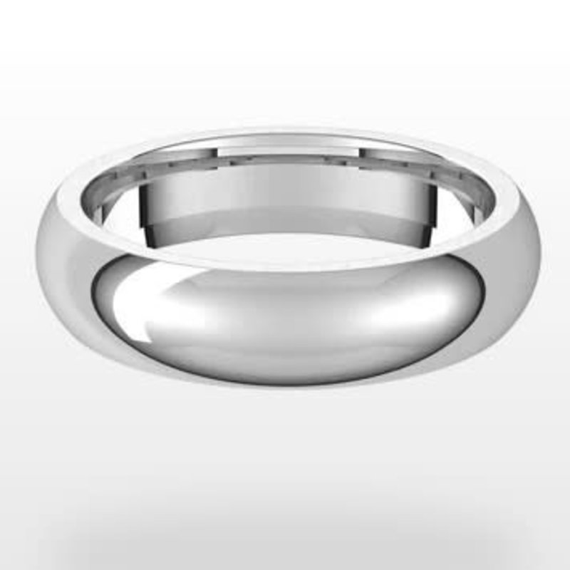 American Jewelry Platinum 5mm Polished Comfort Fit Gents Wedding Band (Size 9)