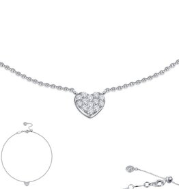 Lafonn Lafonn Sterling Silver Bonded w/ Platinum .38ctw Simulated Diamond Mini Heart Anklet